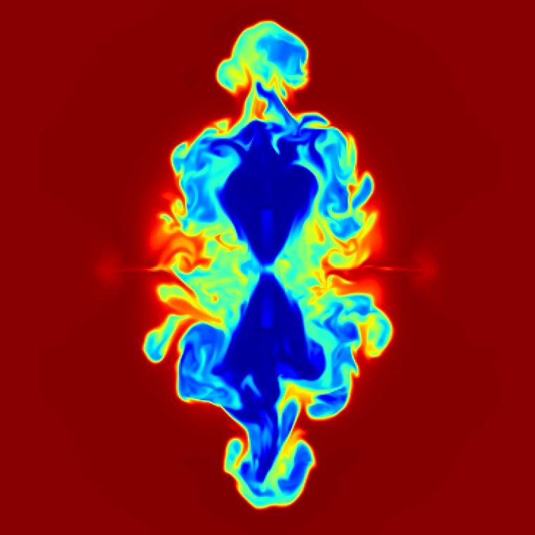 Simulation of an AGN jet in a galaxy cluster