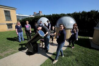 The public uses the Dobsonian telescope during the Astronomy Open House